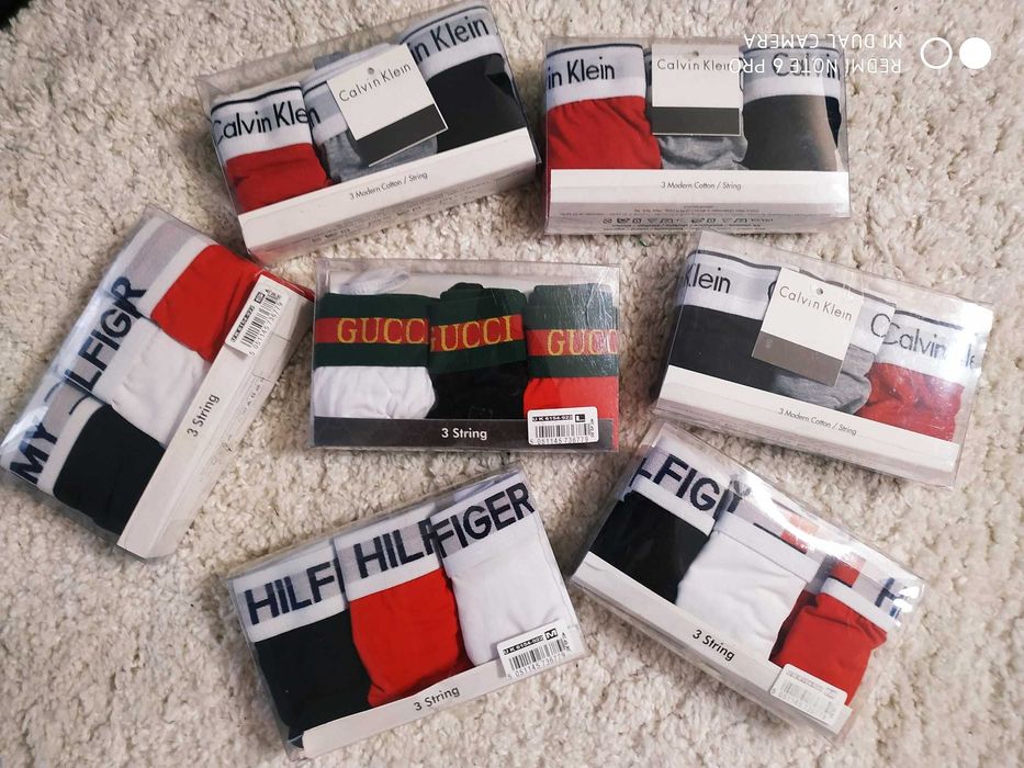 Majtki Stringi Damskie 3-pak Calvin Klein Tommy Hilfiger OKAZJA