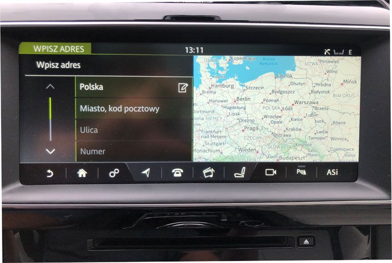 JAGUAR XF XE F-pace E-pace zmiana regionu z USA na Europę polskie menu