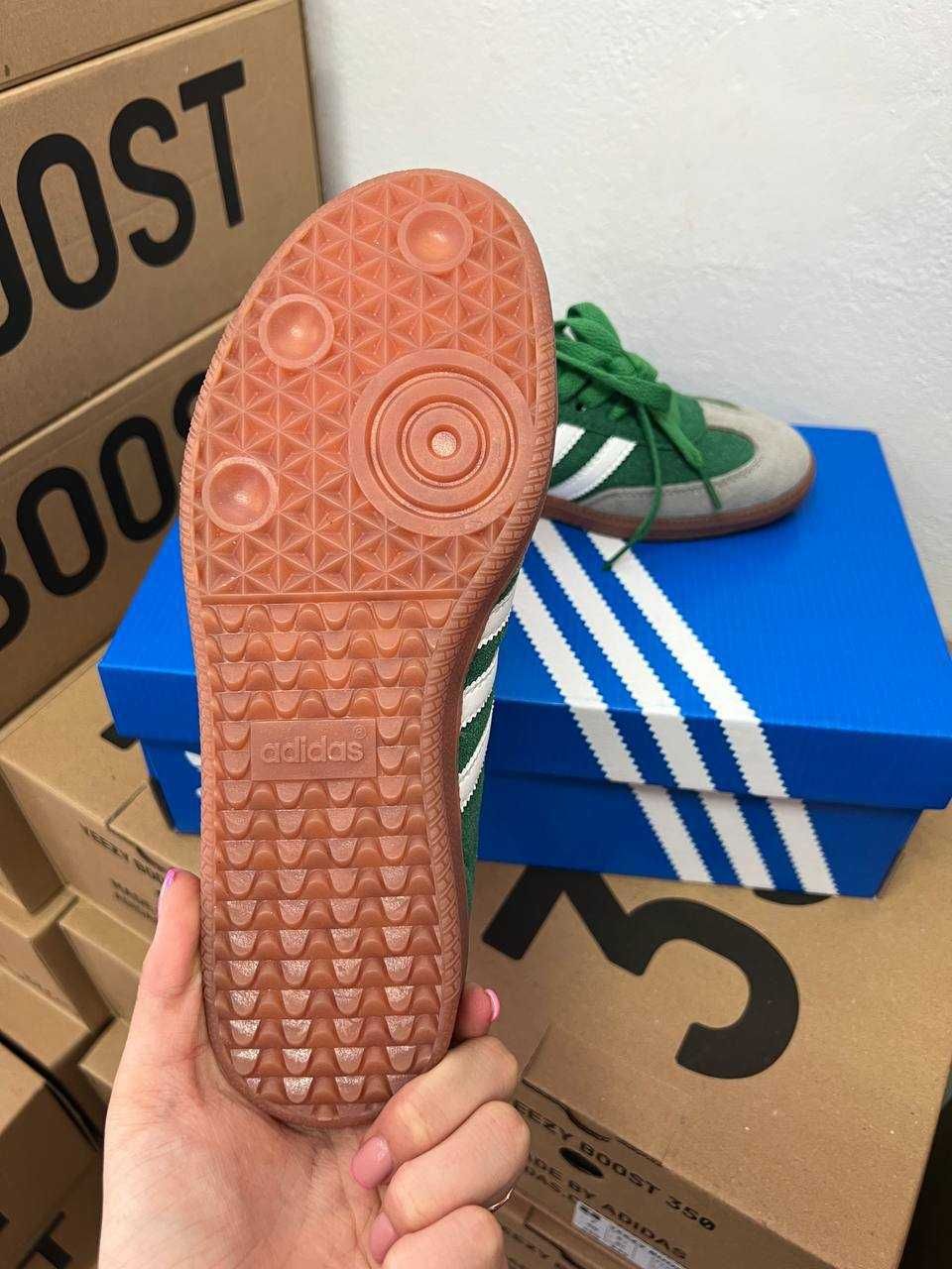 Женские замшевые кеды Adidas Samba green / Адидас Самба 36 37 38 39 40