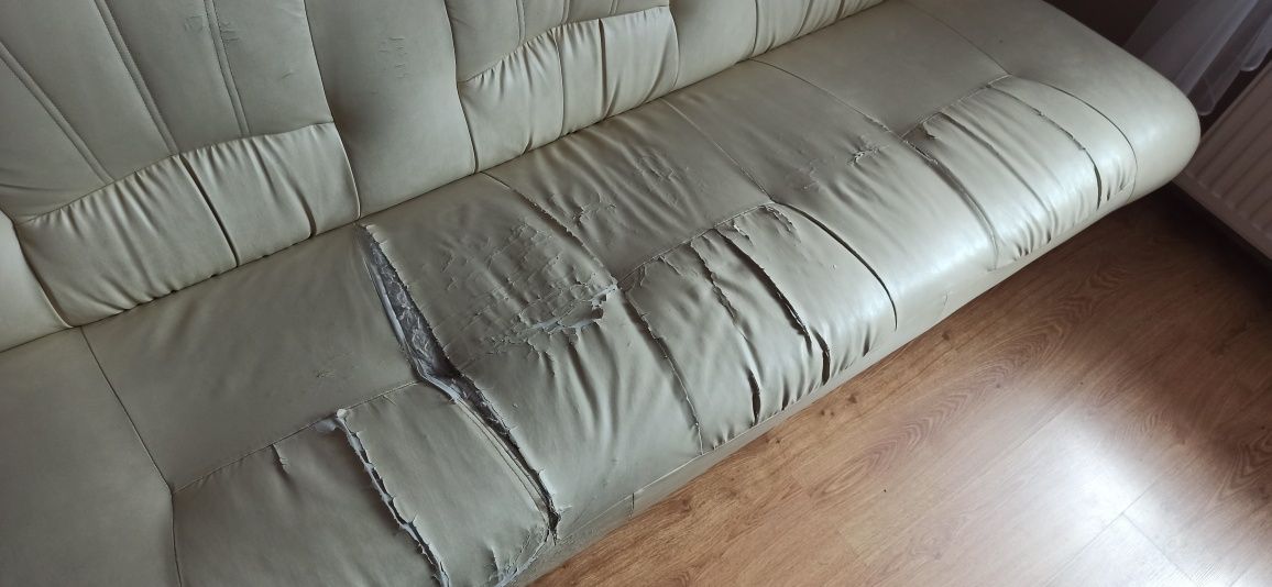 Kanapa, sofa skórzana rozkładana