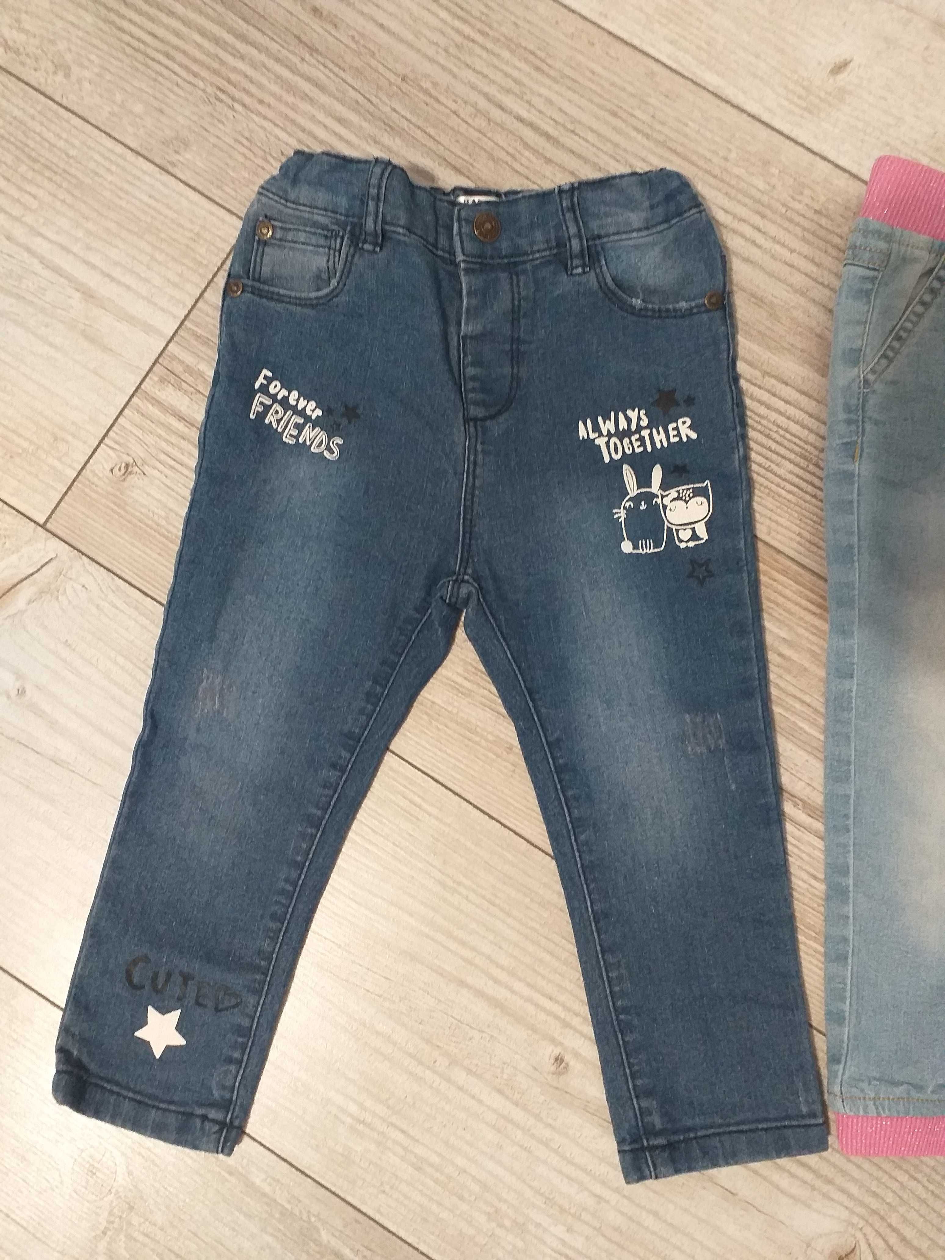 Spodnie jeansowe dla dziewczynki 92 cm, 2 pary