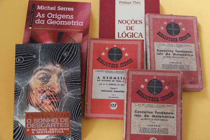 Livros "O sonho de Descartes", "As origens da geometria" e outros