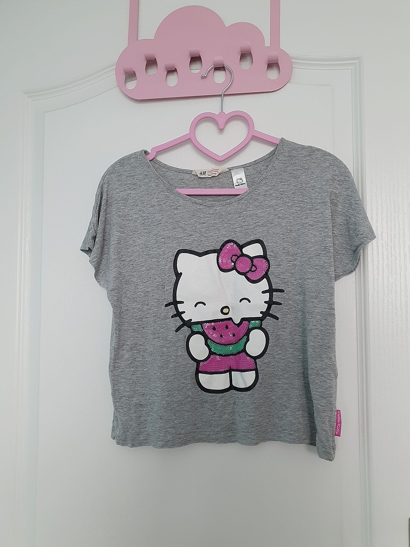 crop top koszulka oversize Hello Kitty H&M 164