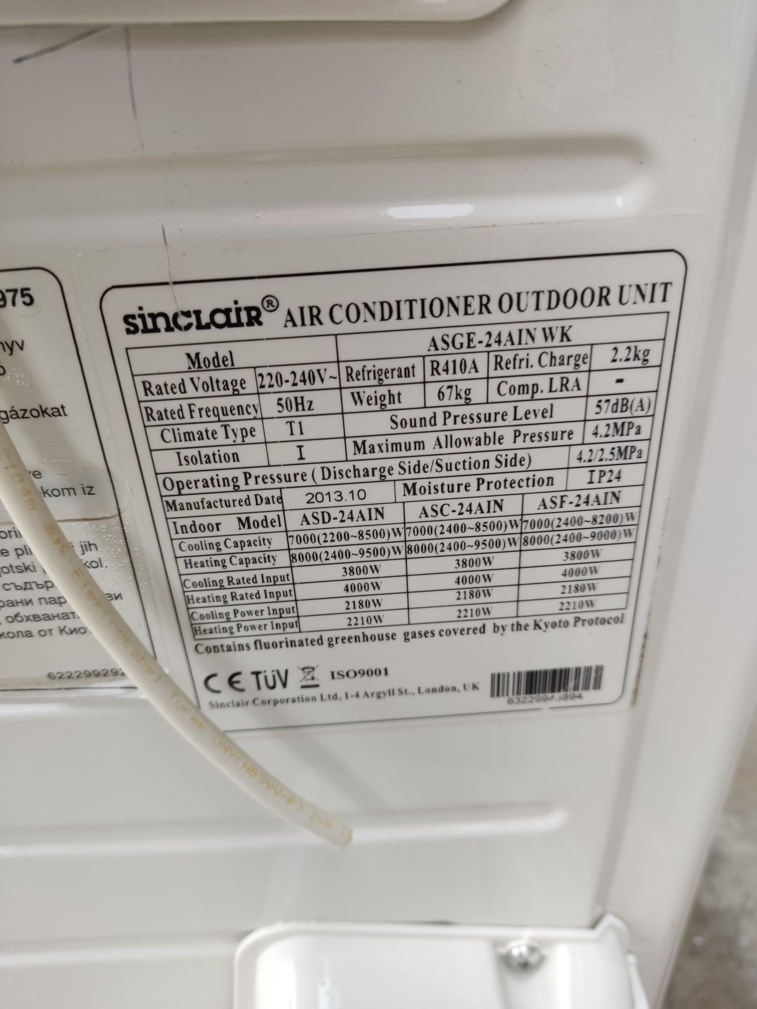 Klimatyzator pompa ciepła sinclair 9,5kw