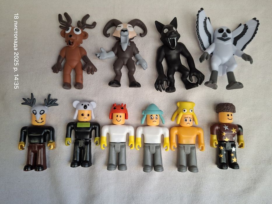 99 ночей в лесу набор фигурок 10 шт.сова,олень,баран роблокс roblox