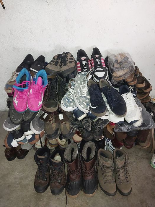 calçado e botas usadas para revenda - lote gigante mais de 80 pares