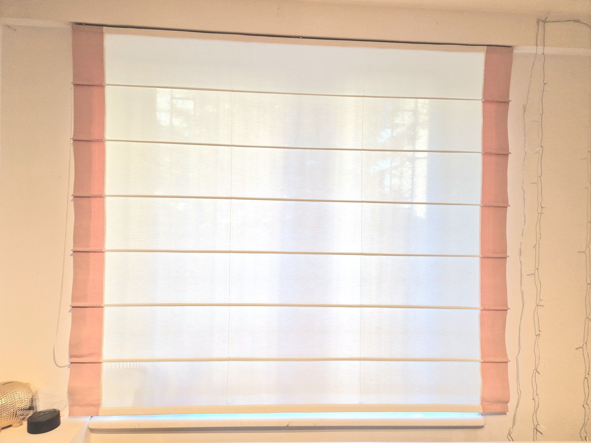 Roleta rzymska 164x141cm kremowo-różowa