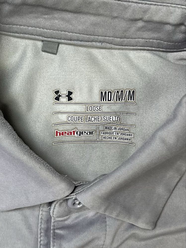 Under Armour heatgear поло футболка M размер спортивная серая