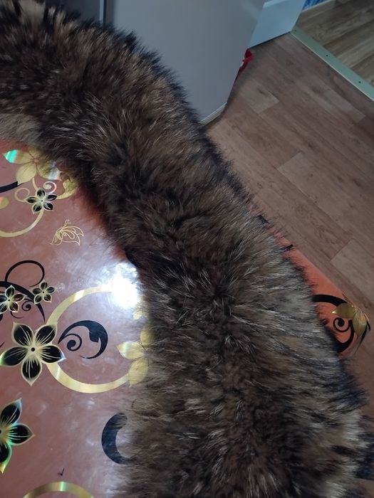 1 м Енот натуральный меховой воротник опушка на капюшон