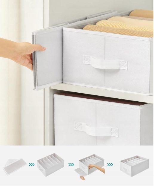 Songmics Zestaw 4 Organizerów Do Szafy Z 6 Przegródkami Rus009W04