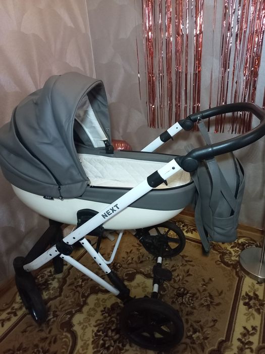Коляска 2 в 1 Bair Next еко кожа сіра