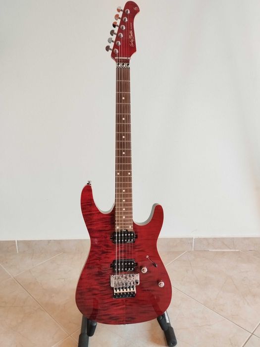Guitarra elétrica Harley Benton Fusion-III HH FR EB FC com saco.