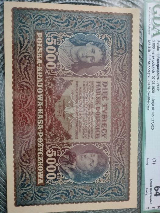 5000 marek polskich 1920