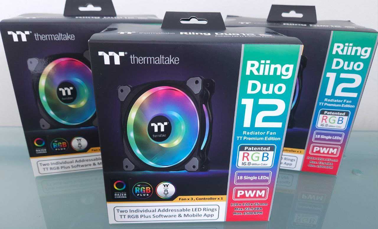 Thermaltake Riing Duo 12 3-pack ARGB кулери (CL-F073-PL12SW-A)