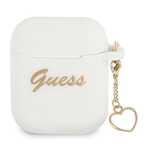 Etui Guess Silicone Charm Heart Collection na AirPods 1/2 - białe