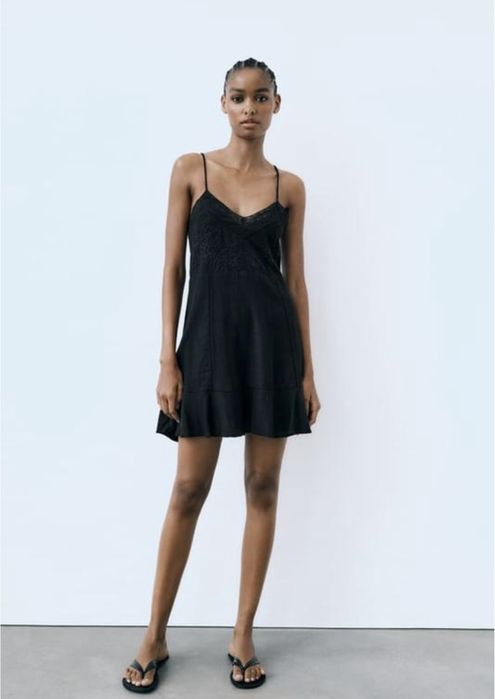 Zara сукня з мереживом