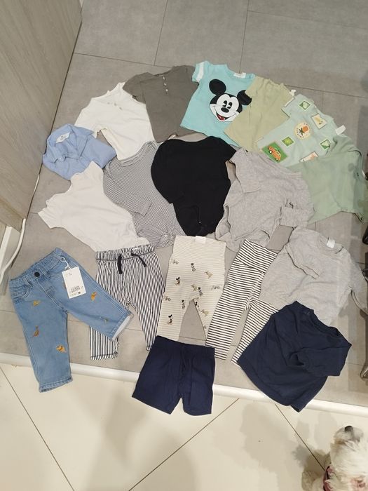 H&M mix ubrań body, leginsy, t-shirt, bluzy. 68-74
