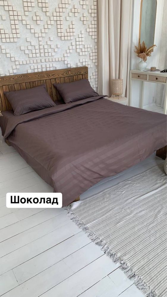 Страйп сатин Постельное белье в полоску Много Цветов