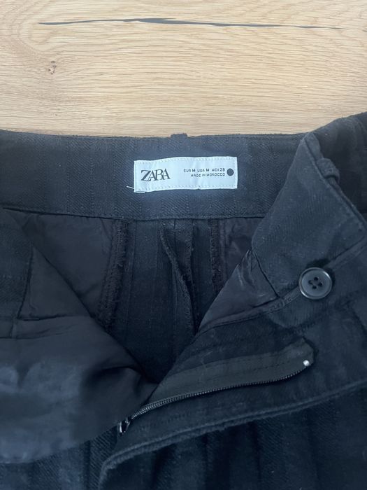 Czarne szerokie spodnie Zara r. 38