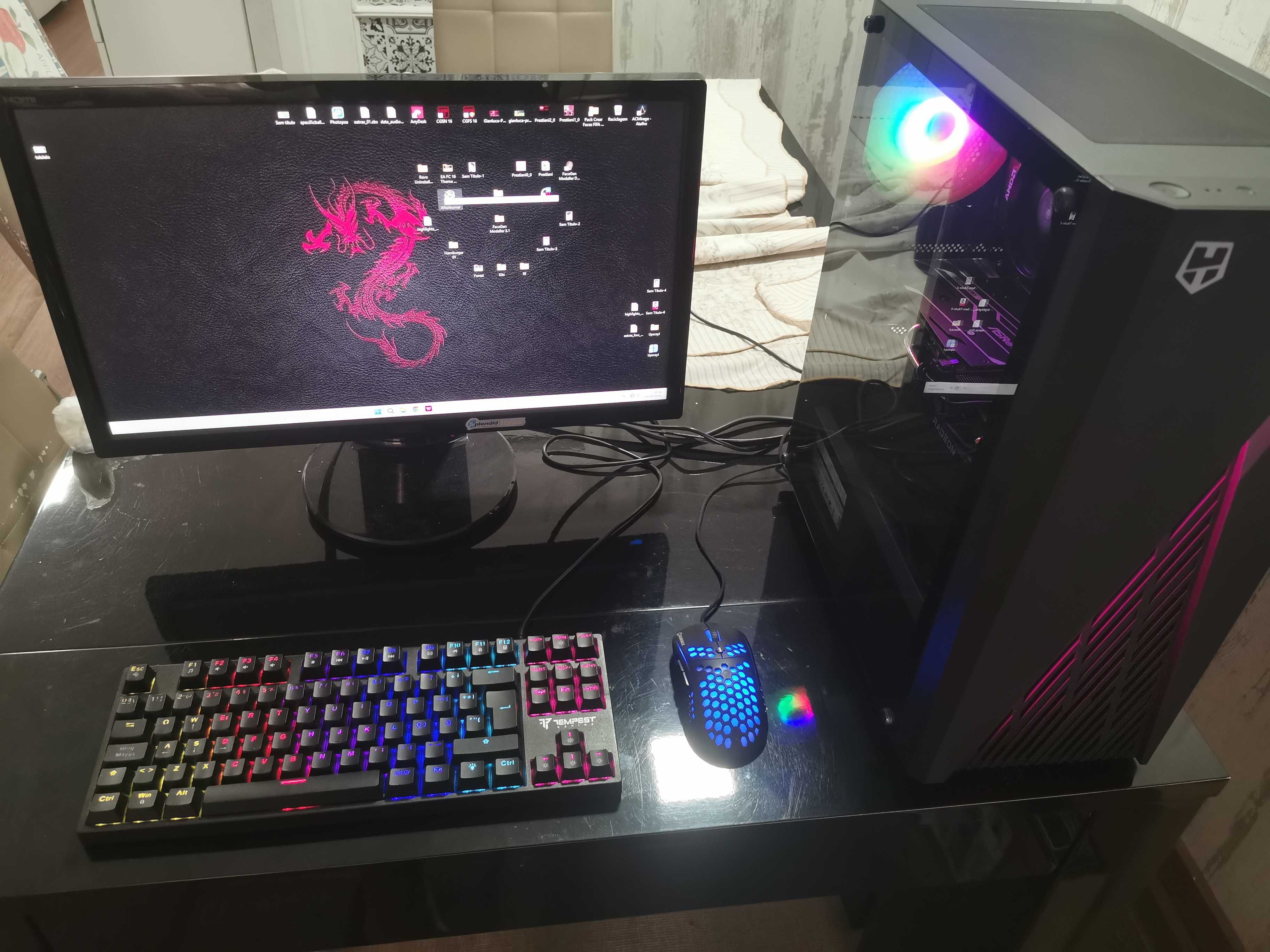 PC Gamer completo Ryzen 5 32GB ram RX6600 8GB Monitor 24" IPS