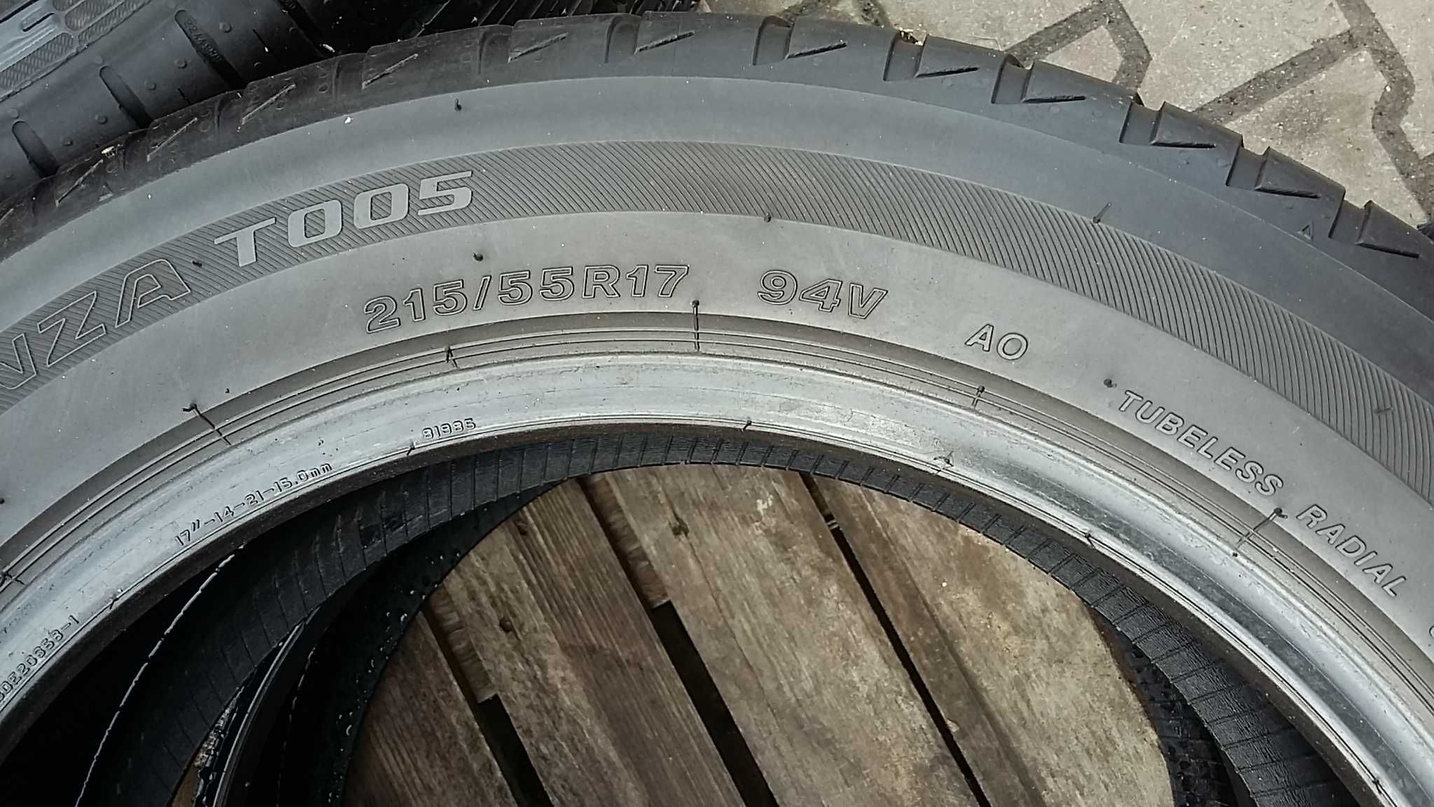 opony Bridgestone 215/55R17 94V letnie 6mm bieżnika