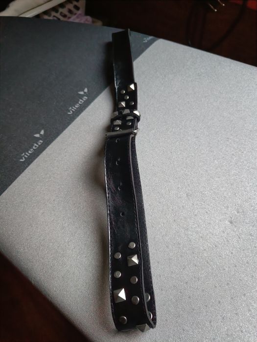 Pasek skórzany czarny z ćwiekami, Next