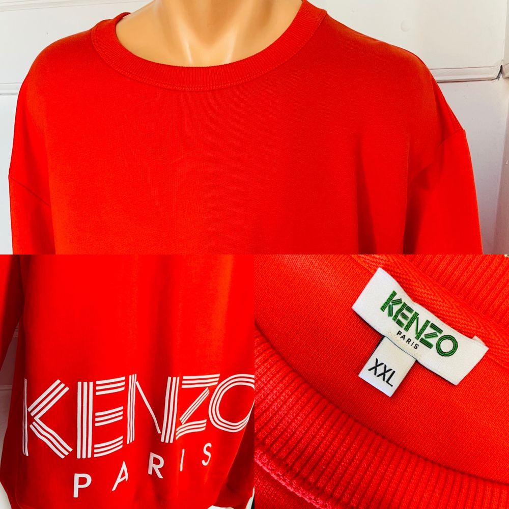 Kenzo Paris - pomarańczowa bluza męska z aplikacja Logo