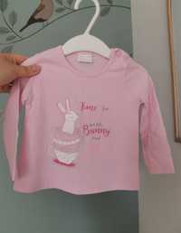 Różowa bluzeczka króliczek dla dziewczynki 68/74 f&f