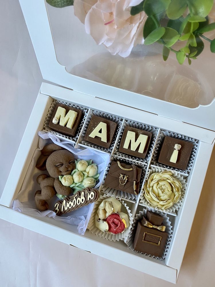 Цукерки з бельгійського шоколаду подарунок мамі з днем народження тату