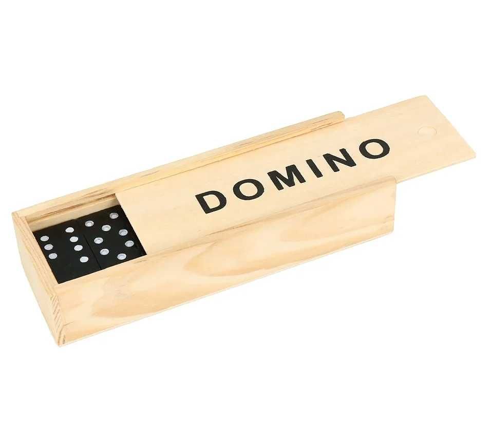 Domino drewniane, układanka dla dzieci w pudełku, 28 elementów