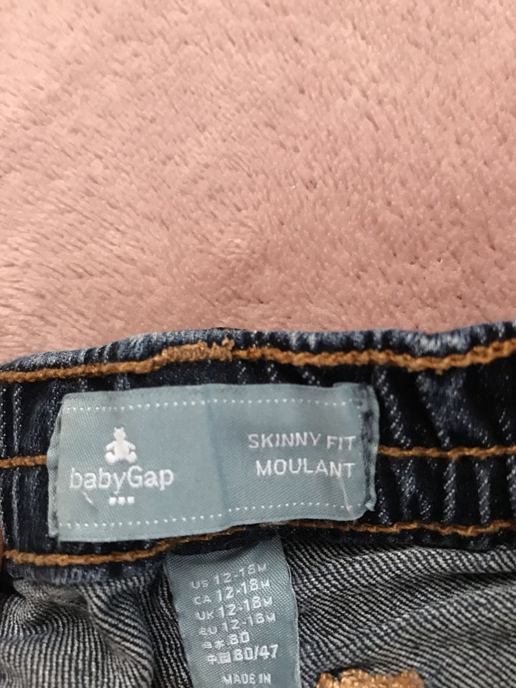 Spodnie Jeansy Baby GAP skinny fit 80-86