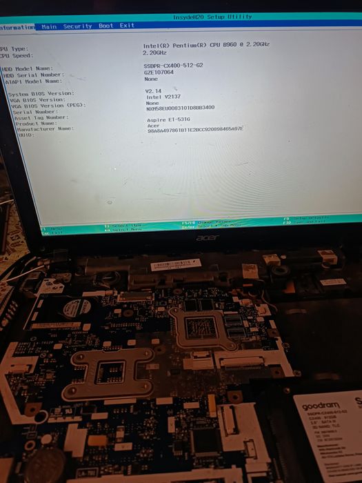 Ноутбук e1 531g Pentium b960 під ремонт запчастини відновлення