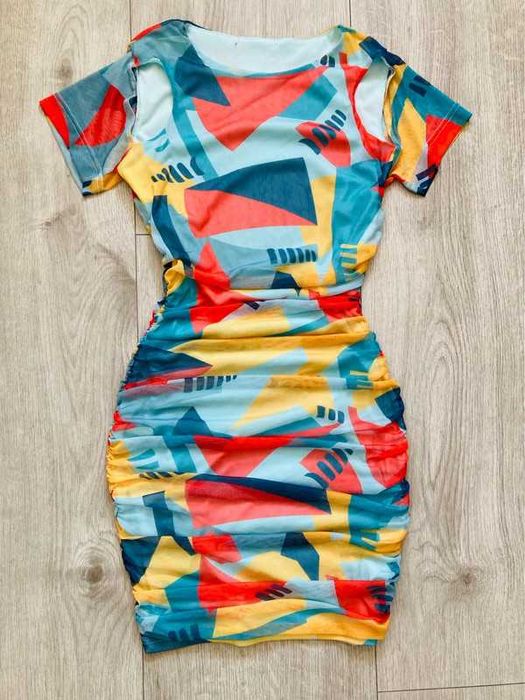 Ei8th Hour 36 38 sukienka marszczona tiulowa mini cudo wzory S M