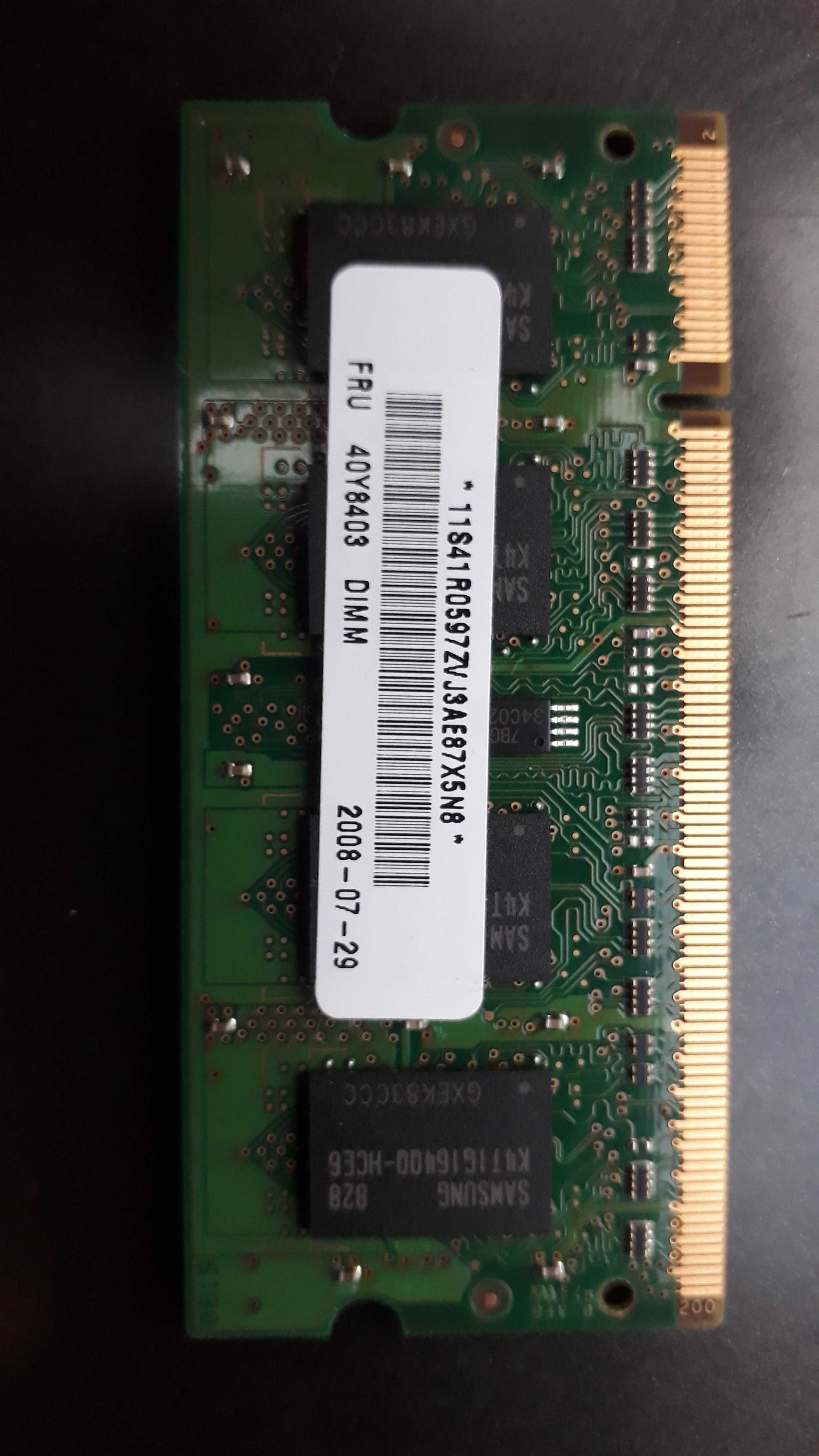 Pamięć RAM DDR2 SODIMM 1GB Samsung + 512 MB, Hynix, sprawna