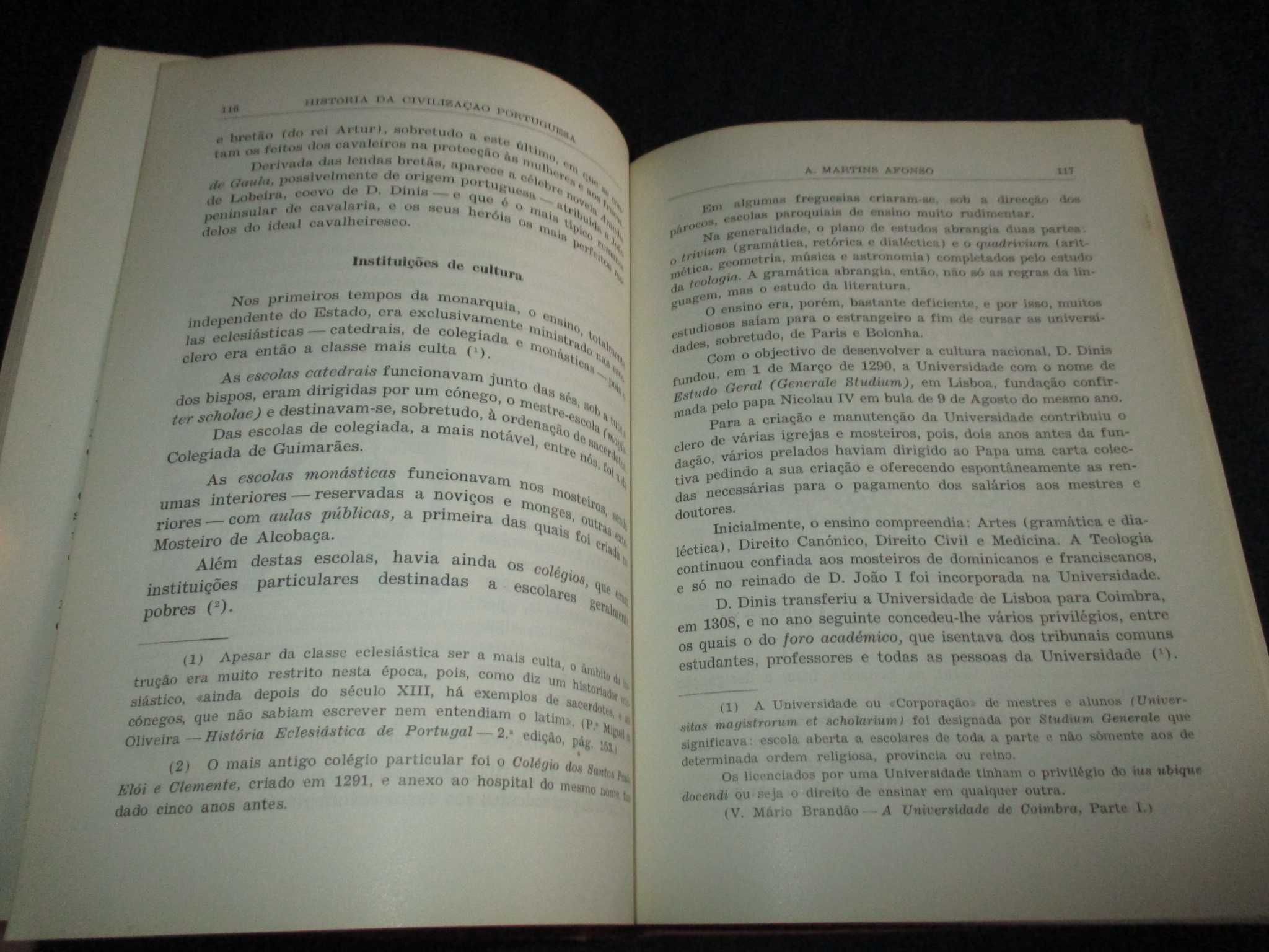 Livro Curso de História da Civilização Portuguesa Martins Afonso