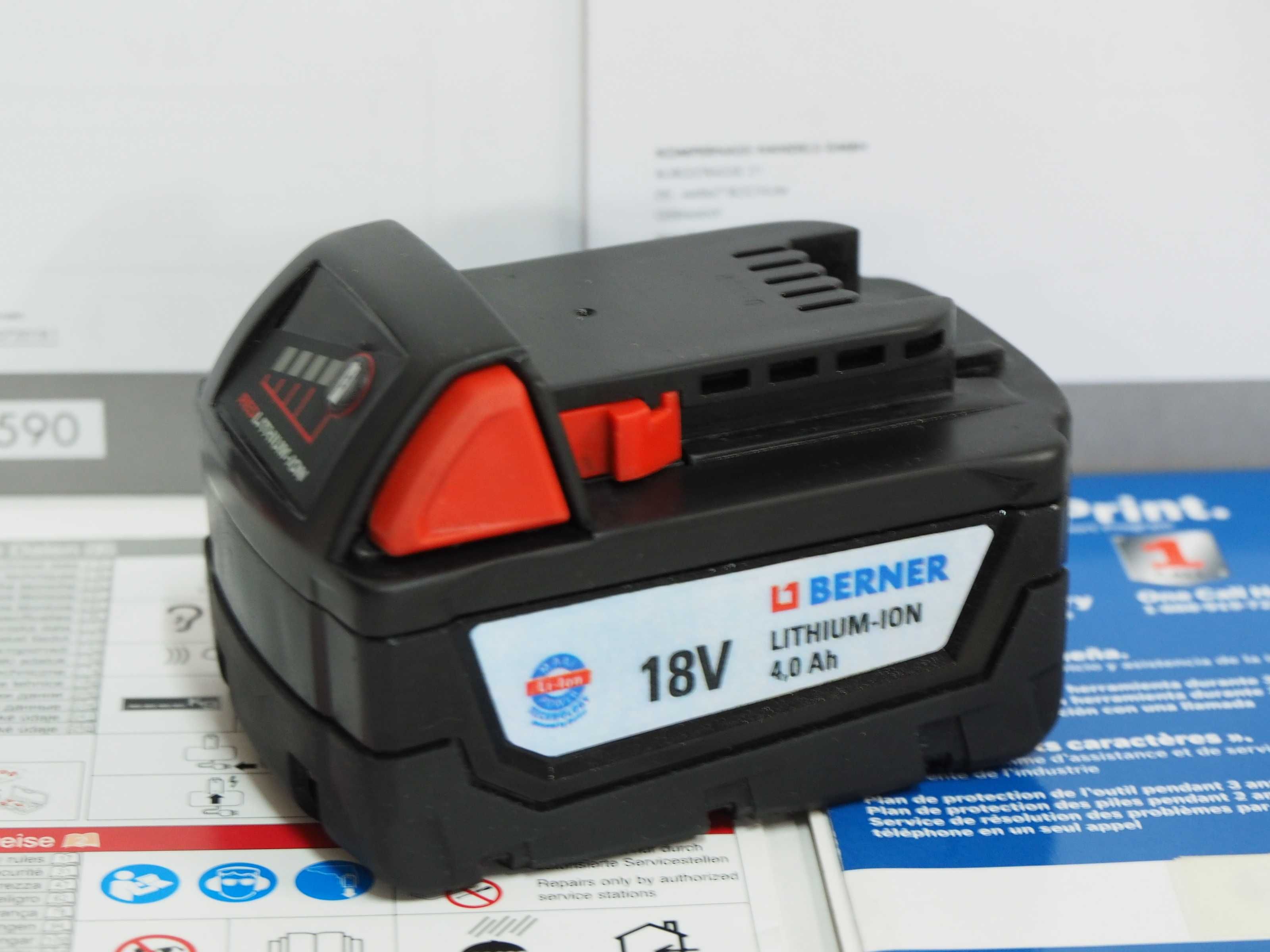 Akumulator bateria BERNER 18V 4ah Jak nowa LI-ION