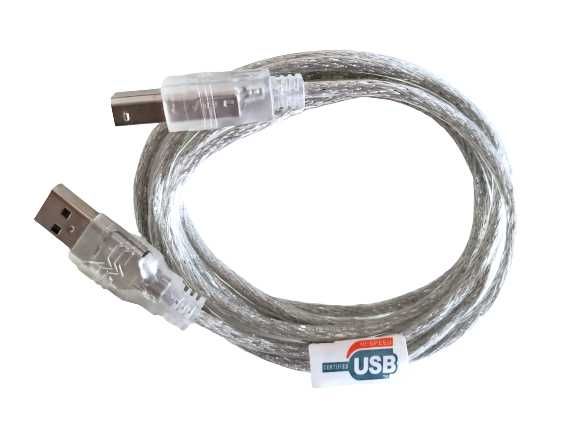 Kabel USB 2.0 Hi-Speed drukarka, skaner przezroczysty 1.8m