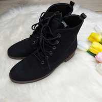Новые ботинки под замш 40р 26см черные деми осень-весна Graceland