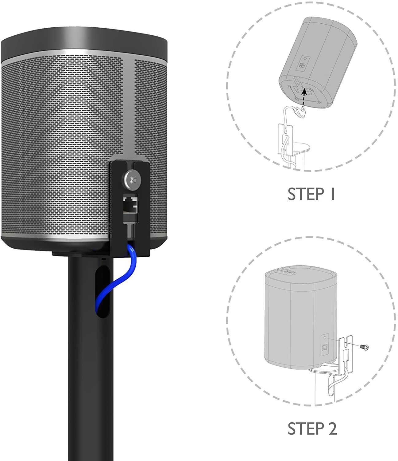 Stojak wolnostojący 1HOME z kanałem kablowym do Sonos