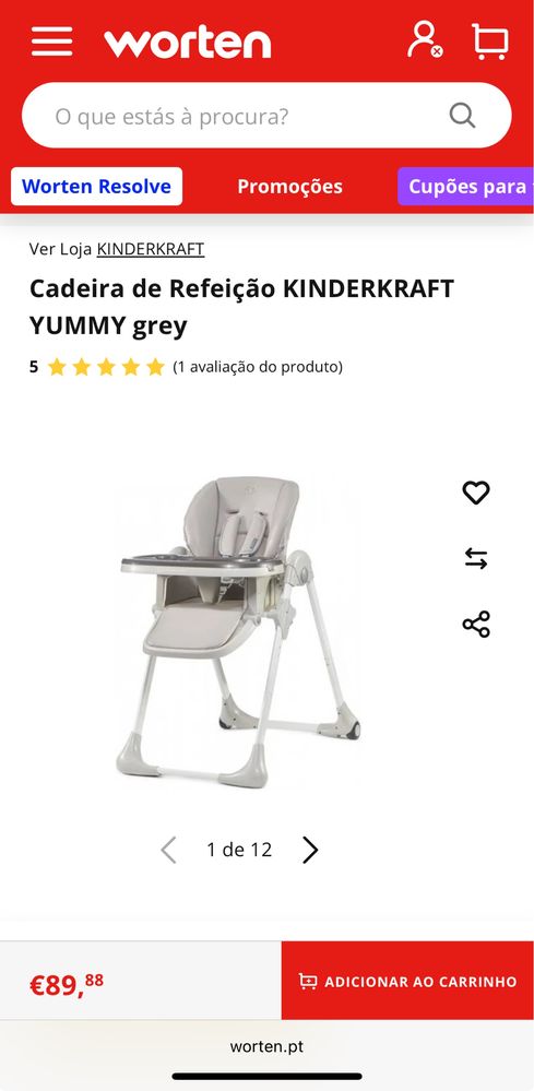 Cadeira de refeiçao Kinderkraft