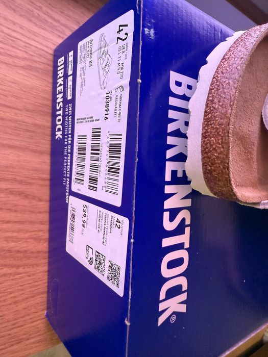 klapki Birkenstock 42 Regular zamsz beż