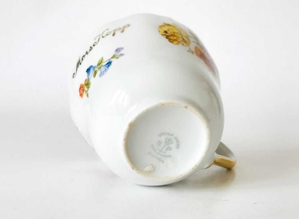 Filiżanka dla mamy Dzień Matki porcelana elegancka Mors Kopp Kwiaty