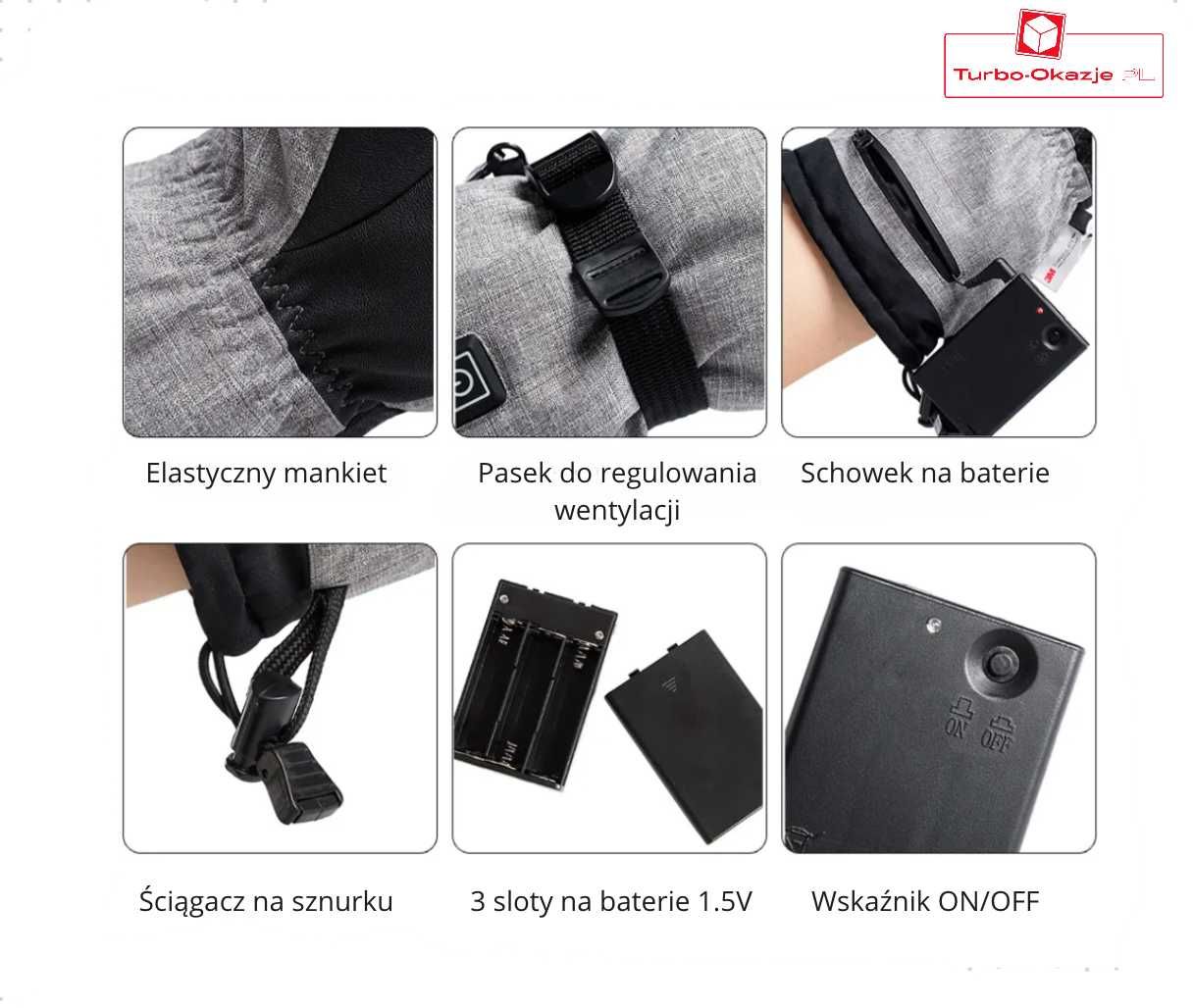 RĘKAWICZKI ELEKTRYCZNE / Podgrzewane / Ciepłe / 3 Tryby / WYSYŁKA 24H