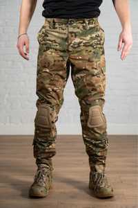 Тактичні штани мультикам з наколінниками multicam ЗСУ ріп-стоп