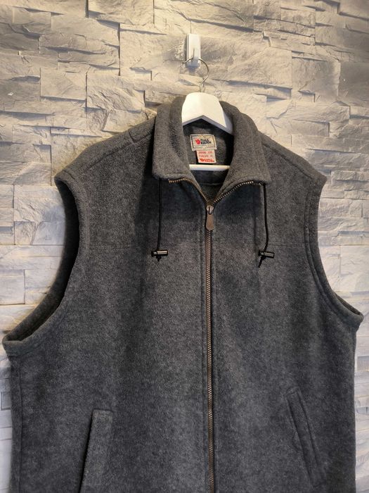 Kamizelka Polarowa Fjallraven Vest Bezrękawnik Vintage Duże Logo Szara