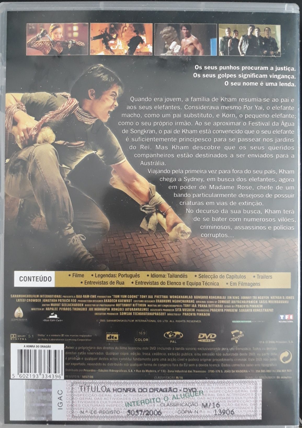 DVD A Honra do Dragão Tony Jaa