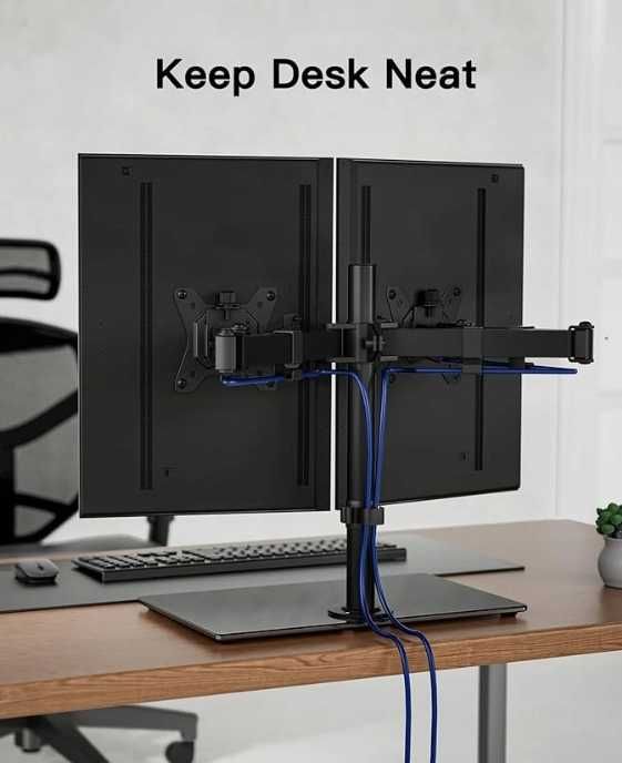 Uchwyt na 2 monitory 13–32" do 8 kg regulowany Praktyczny VESA
