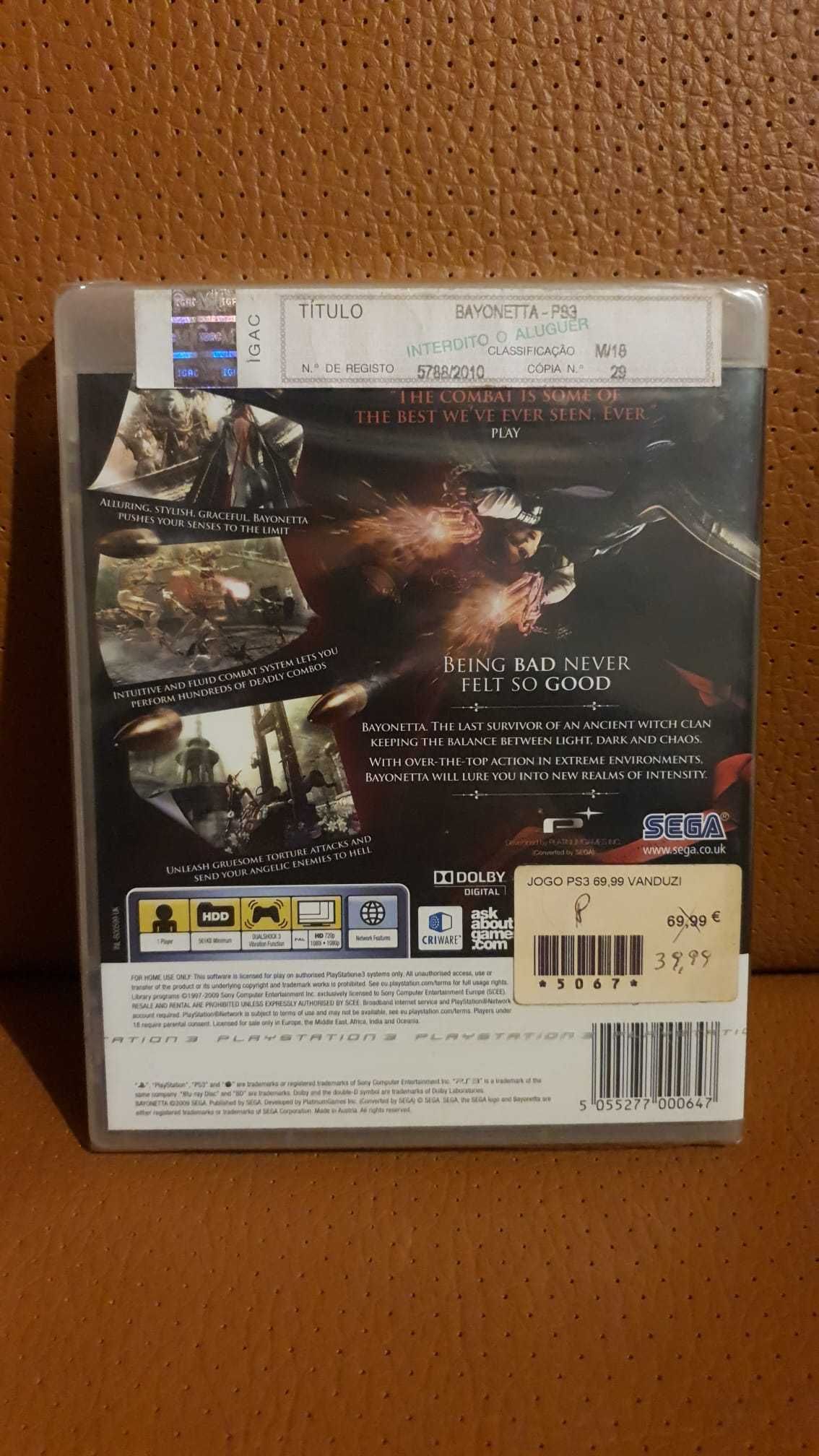 BAYONETTA (Selado) Playstation 3 Jogo Sega NOVO ps3