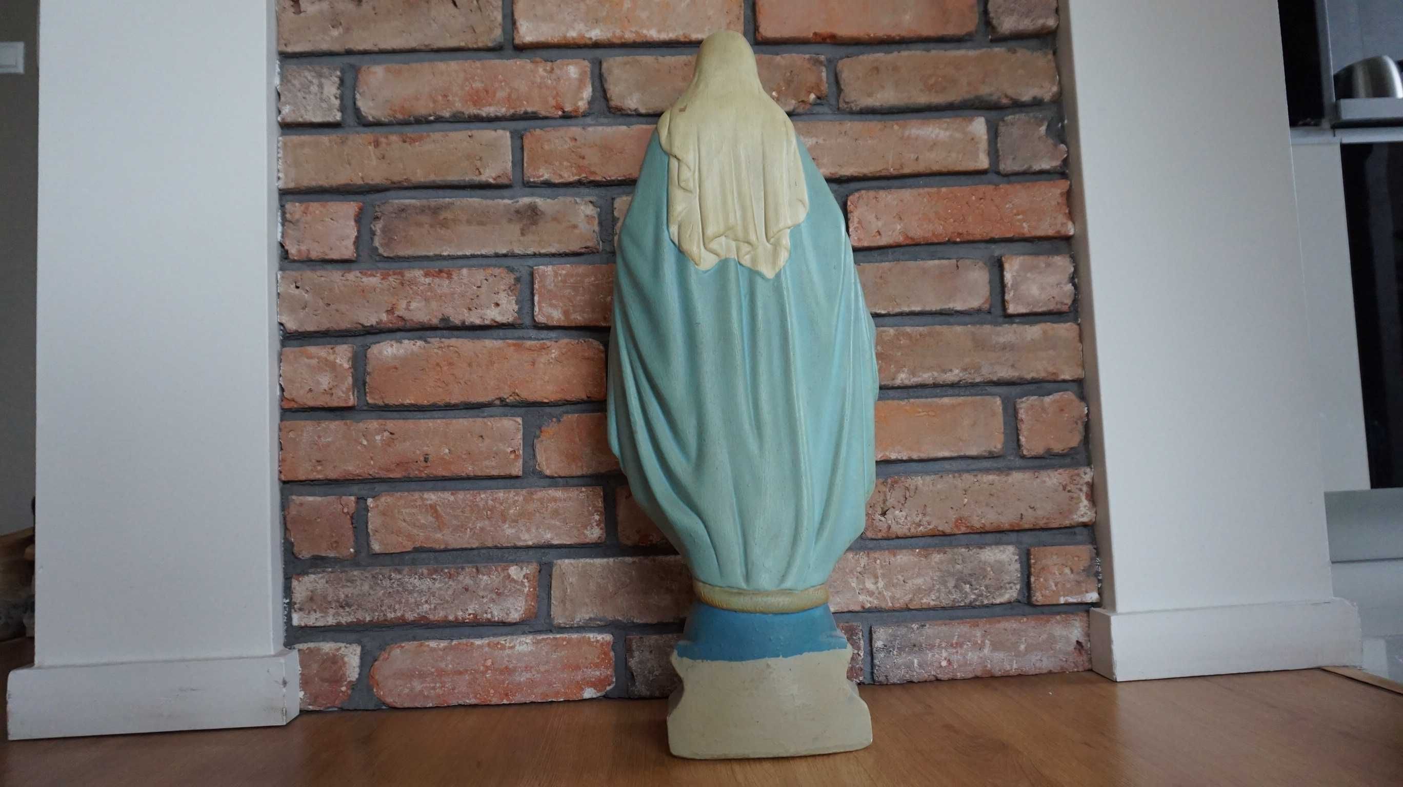 Figura sakralna z gipsu lata 70 Matka Boska 70cm.
