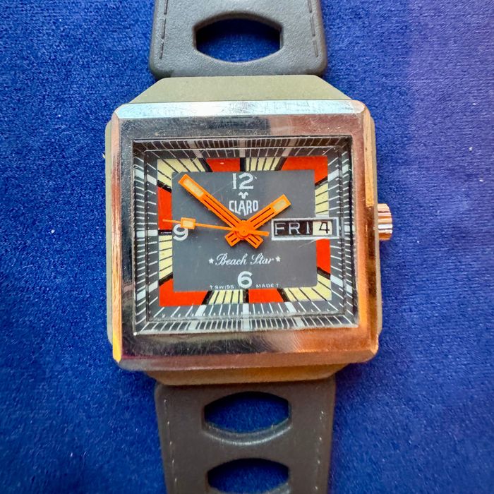 Claro Beach Star Swiss Made – lata 70., mechaniczny, nie działa 37mm